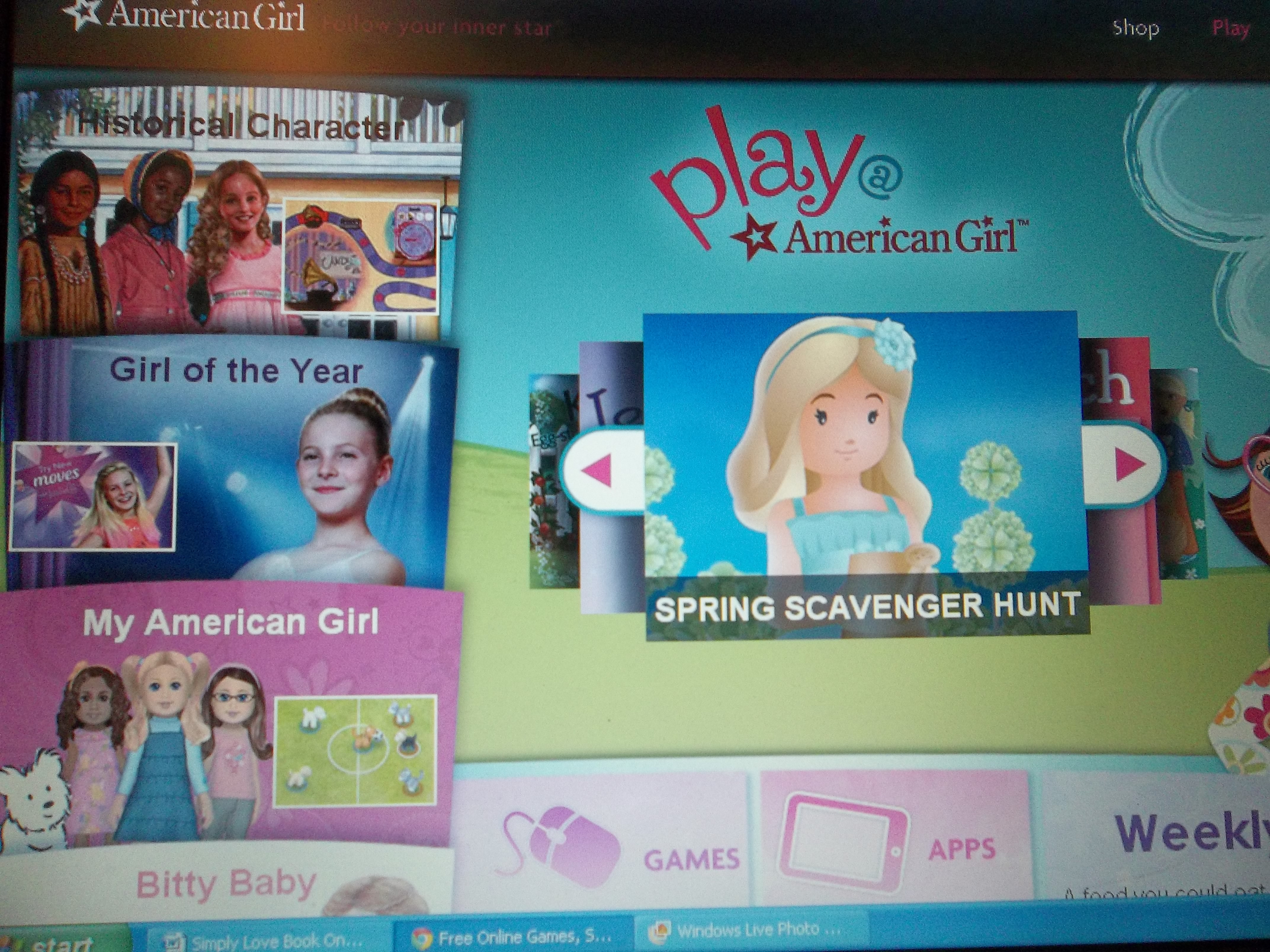 american girl website games